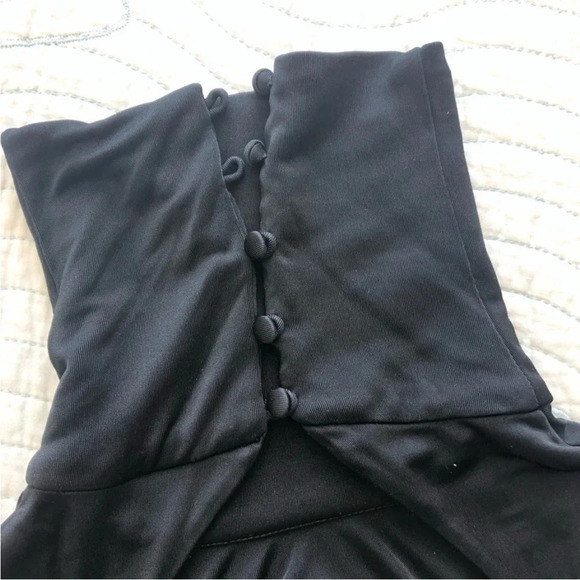 black gown w/ train long sleeve dramatic statement dress like Beyoncé wore sz 8 - Picture 12 of 17